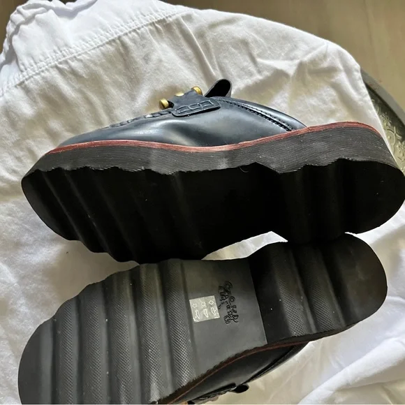 Coach Blue Loafers with Gold Buckle - Picture 3 of 3